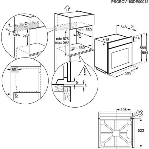 Духовой шкаф электрический Electrolux EOE8P31X: Объем, л 72