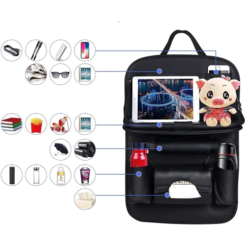 Автомобильный органайзер для спинки сиденья со складным подносом UFT Car organizer 1