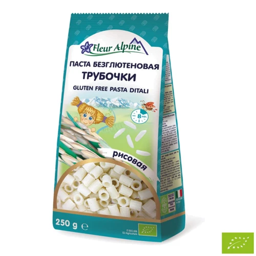 Паста безглютеновая Рисовая FLEUR ALPINE Трубочки 250 г (1584008): Тип Макароны