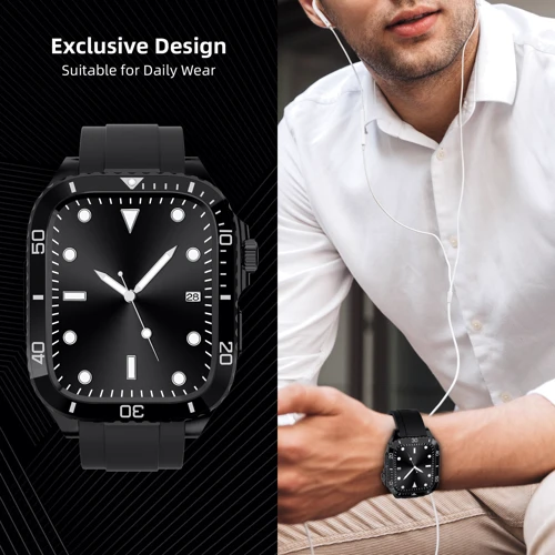 Аксессуар для Watch Rubber TPU Strap with Stainless Stell Case Black (FLS181108) for Apple Watch 44/45/49mm Ultra фото 7