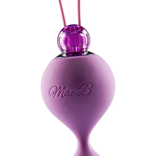 Вагинальные шарики со смещенным центром тяжести Mae B Elegant Soft Touch Love Balls, 10х3,5 см, сиреневый