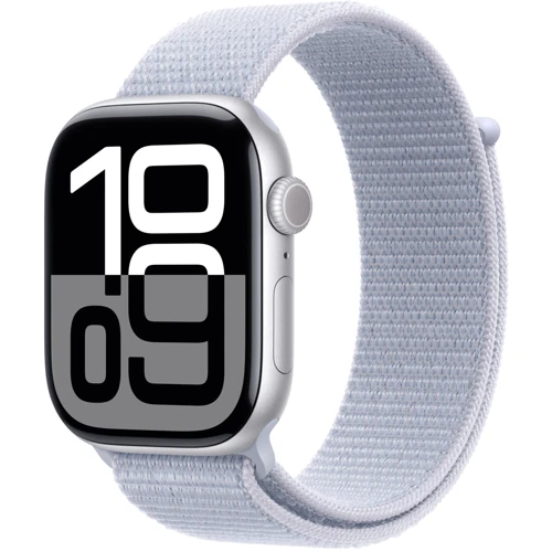 

Apple Watch Series 10 42mm Gps + Cellular Silver Aluminium Case with Blue Cloud Sport Loop (MWX53)