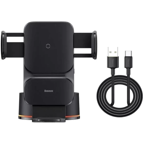 Держатель Baseus Car Holder Wireless Charger Wisdom 15W Black (CGZX000101) фото 6