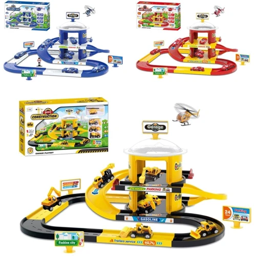 Гараж 2-поверховий, 29 деталі, транспорт (3 види) (G74-75-7688): Виробник Noname