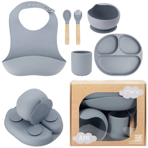 Детский набор посуды MoMi AMI grey (AKCE00044)