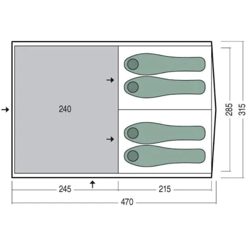 Палатка Pinguin Interval 4 Airtube Green (PNG 143.4A.Green)