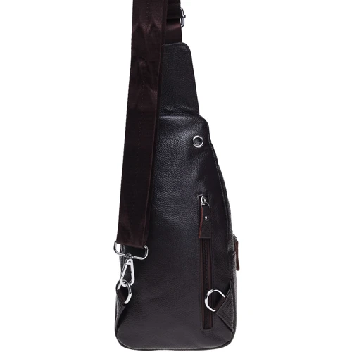 Мужская сумка-слинг Borsa Leather коричневая (K16603-brown): Пол Мужской