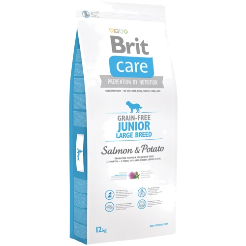 Сухой корм для щенков гигантских пород Brit Care GF Junior Large Breed Salmon & Potato с лососем 12 кг (8595602510092)