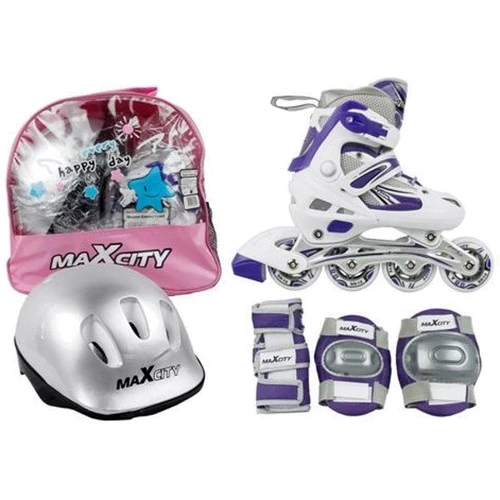 Роликовые коньки MAXCITY MaxCity Illusion Combo Violet р.31-34 (комплект шлем+ролики+защита)