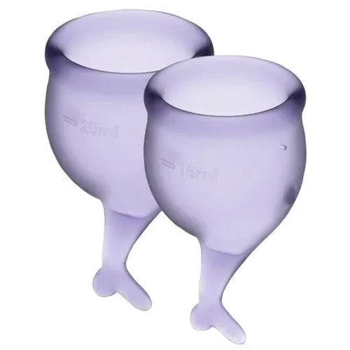 Набір менструальних чаш Satisfyer Feel Secure (lila), 15мл і 20мл, мішечок для зберігання: Тип набір