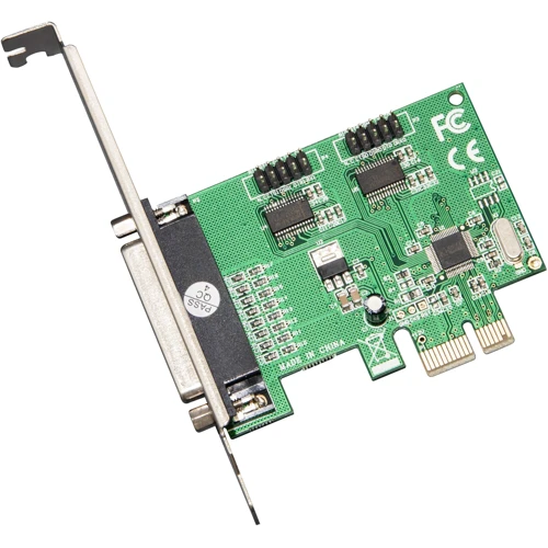 Frime PCI-E x1 to RS232+LPT (2 порта RS232 + 1порт LPT), WCH382L (ECF-PCIto2S1PWCH382.LP): Внешние разъемы LPT, 2xRS232 (COM)