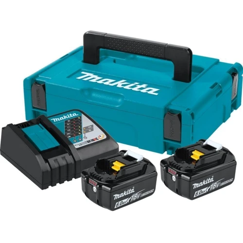 Набір акумуляторів + зарядний пристрій Makita 198116-4, LXT BL1860B x 2шт (18В, 6Ач) + DC18RC, кейс Makpac