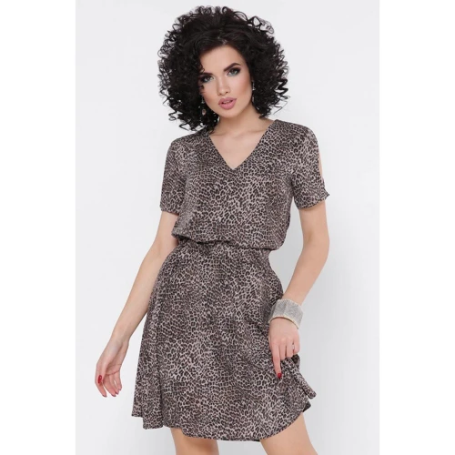 Платье FashionUp PL-1766C 42 бежевое повседневное до середины бедра