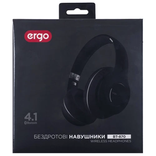 Наушники Ergo BT-870 Black: Тип конструкции полноразмерные