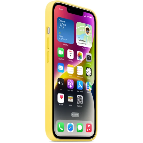 Чехол для iPhone Apple Silicone Case with MagSafe Canary Yellow (MQU73) for iPhone 14 фото 7