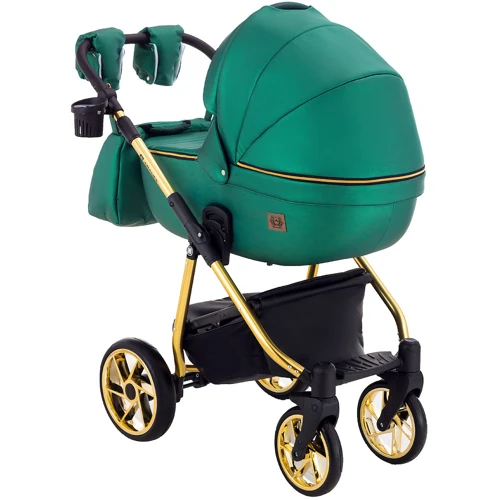 Коляска 2 в 1 Adamex Hybryd Plus Polar (Gold) Кожа 100% Y216А зеленый перламутр (623955): Возможность установки люльки есть