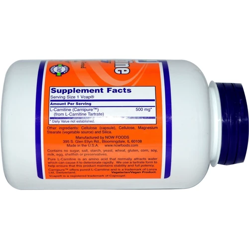 NOW Foods L-Carnitine 500 mg 30 caps: Форма выпуска Капсулы