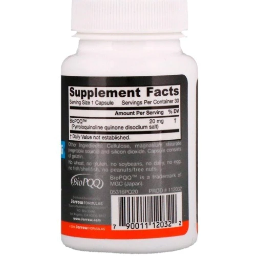 Jarrow Formulas PQQ 20 mg Пирролохинолинхинон 60 капсул: Тип Витамин B