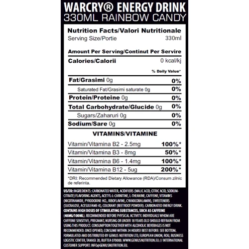 Энергетик Genius Nutrition Warcry Energy Drink 330 ml / 1 serving / Mango Peach: Тип Энергетики