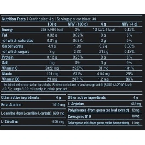 BioTechUSA Pre Workout 120g /30 servings/ Cosmopolitan: Тип Комплекс до тренування