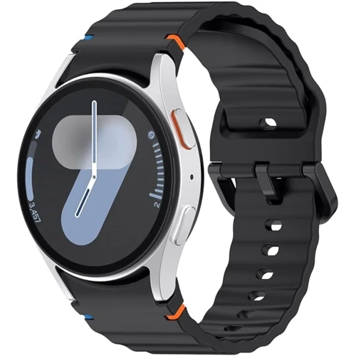 BeCover Strap Ribbed Tape Black for Samsung Galaxy Watch (20mm) 4 40mm-44mm/5 40-44mm/6 40-44mm/7 40-44mm (712037)