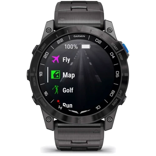 Смарт-часы Garmin D2 Mach 1 Pro Aviator Smartwatch with Vented Titanium Bracelet (010-02804-81): Виды спорта Гольф, Велоспорт, Плавание, Бег