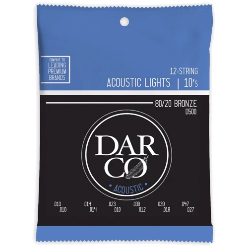 Струна для гитар Струны MARTIN D500 Darco Acoustic 80/20 Bronze 12-String Light (10-47)