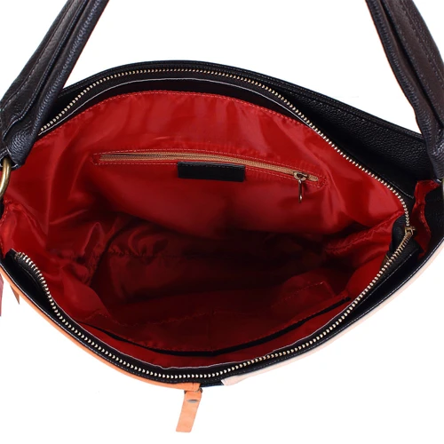 Женская сумка-мешок Laskara разноцветная (LK10205-black-orange): Страна производитель Чехия
