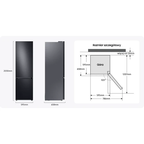 Холодильник Samsung Bespoke RB38A6B2EB1: Дополнительные возможности Сигнал открытой двери, Перенавешивание дверей, Зона свежести, Полка для бутылок, Быстрое охлаждение,