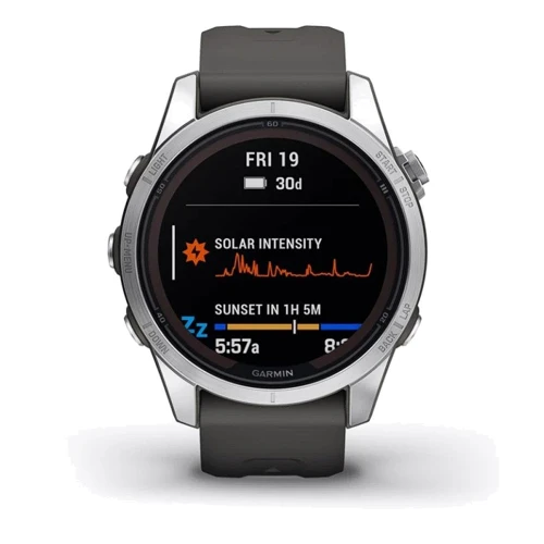 Смарт-часы Garmin Fenix 7S Pro Solar Silver with Graphite Band (010-02776-01): Дисплей 1.3 " (260х260)