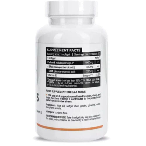 Progress Nutrition Omega Active Рыбий жир 1000 мг EPA 330 мг / DHA 220 мг + витамин Е 90 капсул: Тип Омега 3