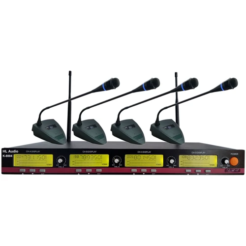 Четырехканальная UHF радиосистема HL AUDIO K8004 Wireless Conference Microphone