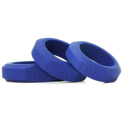 Tom of Finland 3 Piece Silicone Cock Ring Set Blue - эрекционные кольца: Производитель Tom Of Finland