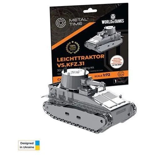 Коллекционная модель-конструктор Metal Time Leichttraktor Vs.Kfz.31 танк World of Tanks (MT063): Рекомендуемый возраст от 12 и старше