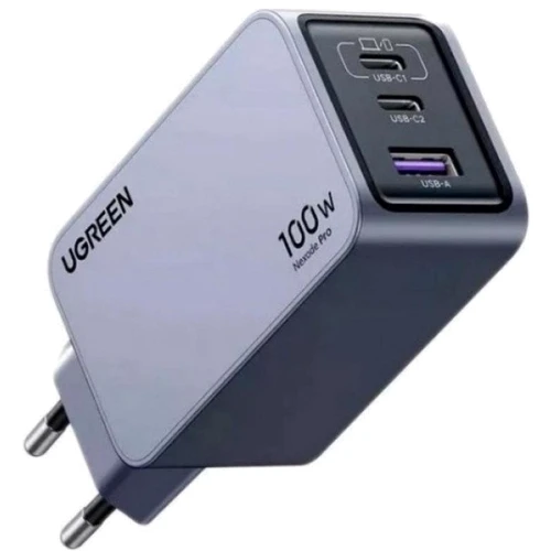 Зарядное устройство Ugreen Wall Charger 2xUSB-C+USB X757 GaN 100W Nexode Pro Gray (25874)