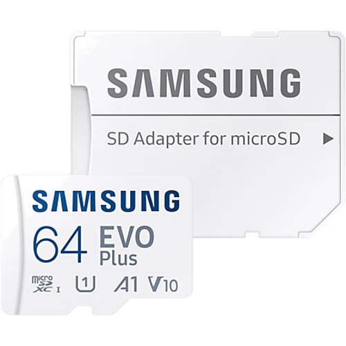 Карта пам'яті Samsung 64GB microSDXC Class 10 UHS-I U1 Evo Plus + adapter (MB-MC64KA/RU): Клас карти V10, U1, A1, Class 10, UHS-I