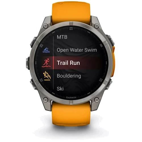 Смарт-часы Garmin Fenix 8 AMOLED 47mm Sapphire Titanium with Spark Orange/Graphite Silicone Band (010-02904-11): Материал ремешка Силикон