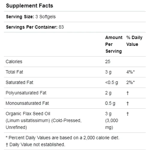 Now Foods Flax Oil with Essential Omega-3's, 1,000 mg, 250 Softgels (NF1772): Форма випуску капсули