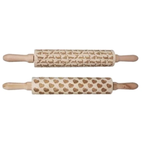 Скалка Преміум S&T 2 дизайну мікс 43х5.4х5.4 см (8844): Тип качалка для тіста