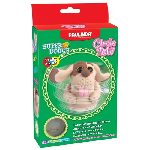 Маса для ліплення Paulinda Super Dough Circle Baby Собака заводний механізм, коричнева (PL-081177-6)