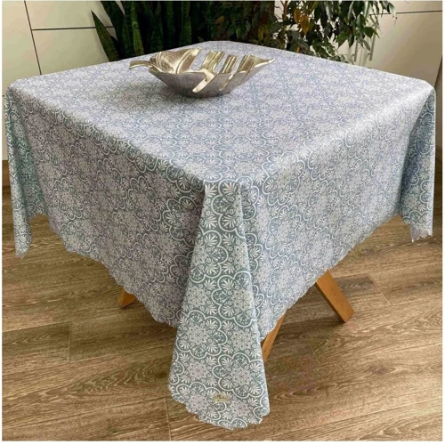Скатерть Прованс Simfoni Lace on blue 136х136 см (4823093428096)