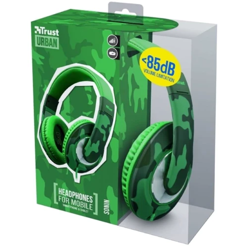 Наушники Trust Sonin Kids Over-Ear Jungle Camo (22203): Сопротивление наушников (Ом) 32