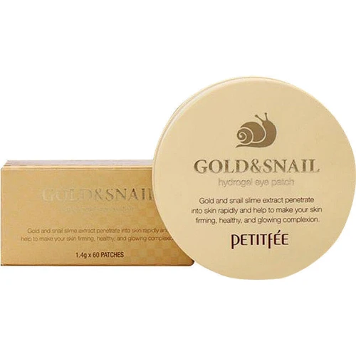 Petitfee Gold Snail Hydrogel Eye Patch Гидрогелевые патчи для глаз с золотом и улиткой 60 шт.