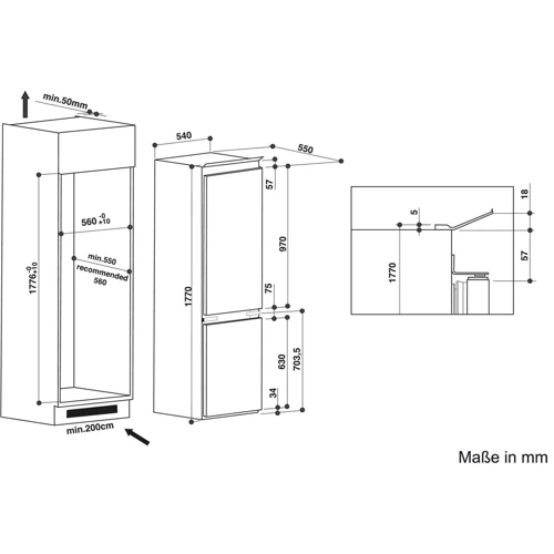 Встраиваемый холодильник Whirlpool ART 66122: Класс энергопотребления A++