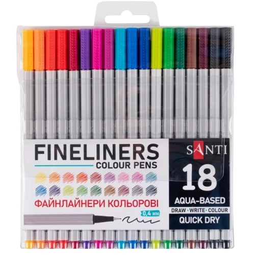 Файнлайнеры цветные SANTI 18 шт (390993)