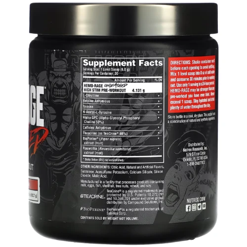 Предтренировочный комплекс Nutrex Hemo-Rage Unleashed 180 g / 30 servings / Orange Mango: Тип Комплекс до тренировки