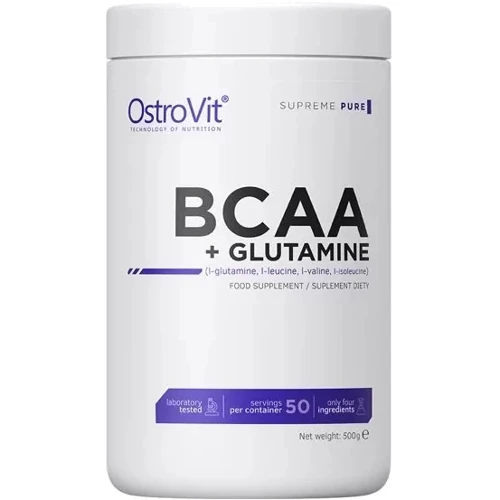 Аминокислота для спорта OstroVit BCAA + Glutamine 500 g /50 servings/ Pure