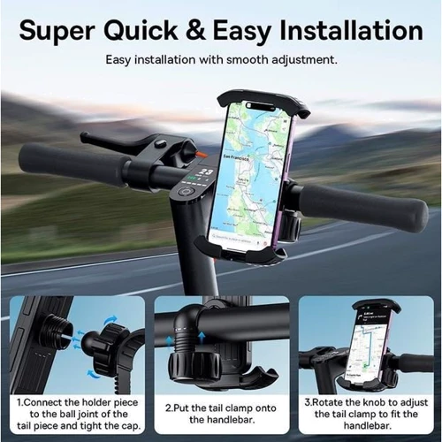 Держатель Baseus Bike Mount Holder QuickGo Black (C40561500113-00) фото 11