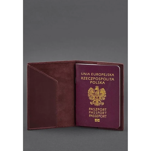 Обложка для паспорта с польским гербом BlankNote бордовая (BN-OP-PL-vin-kr): Страна производитель Украина
