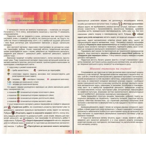 О. С. Істер, О. В. Єргіна: Геометрія 10 клас. Профільний рівень. Підручник: Кількість сторінок 384